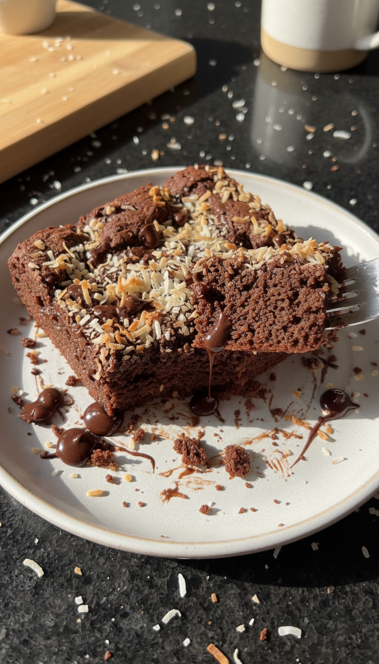 Coconut Chocolate Sourdough Brownie