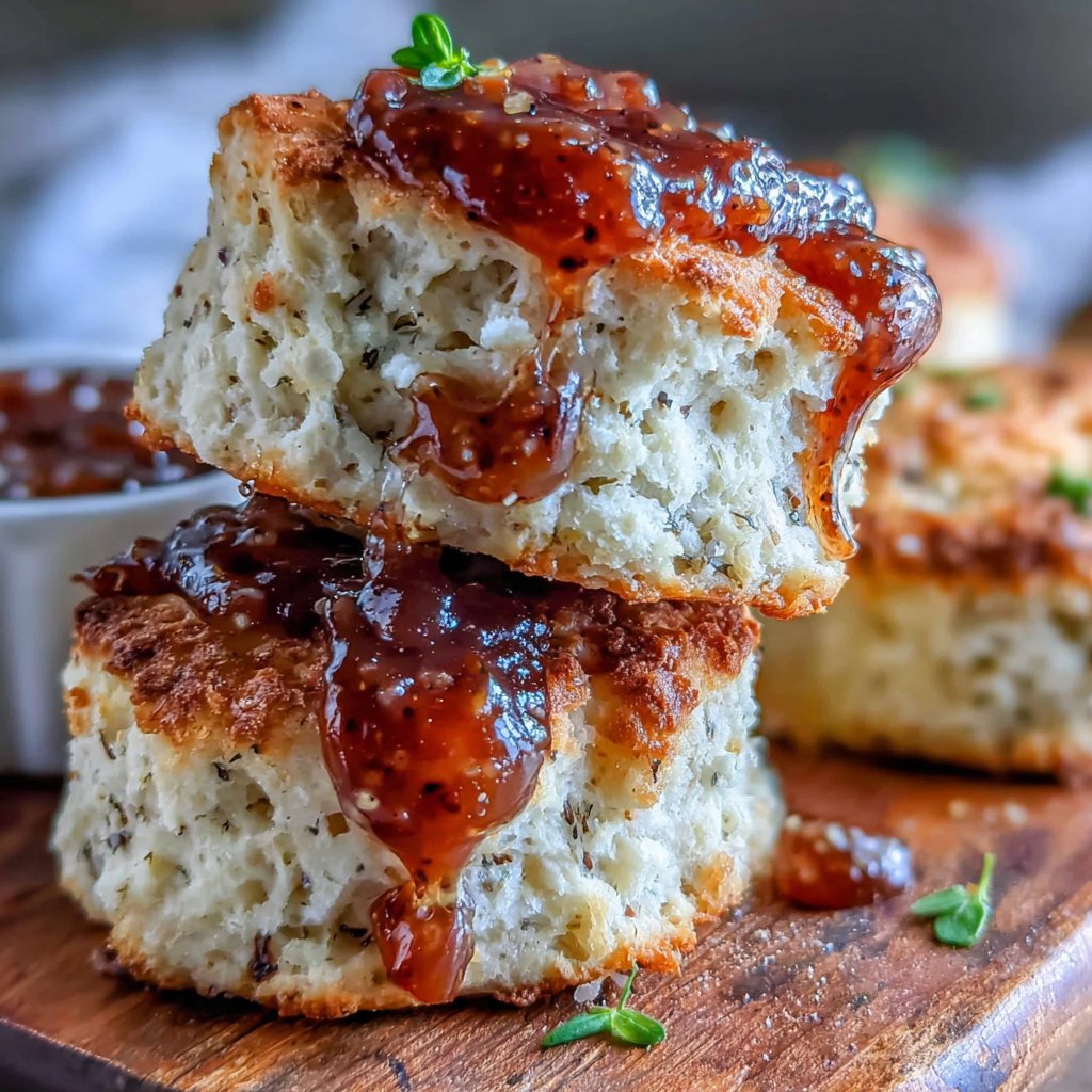 Scones with Dandelion Jelly Glaze