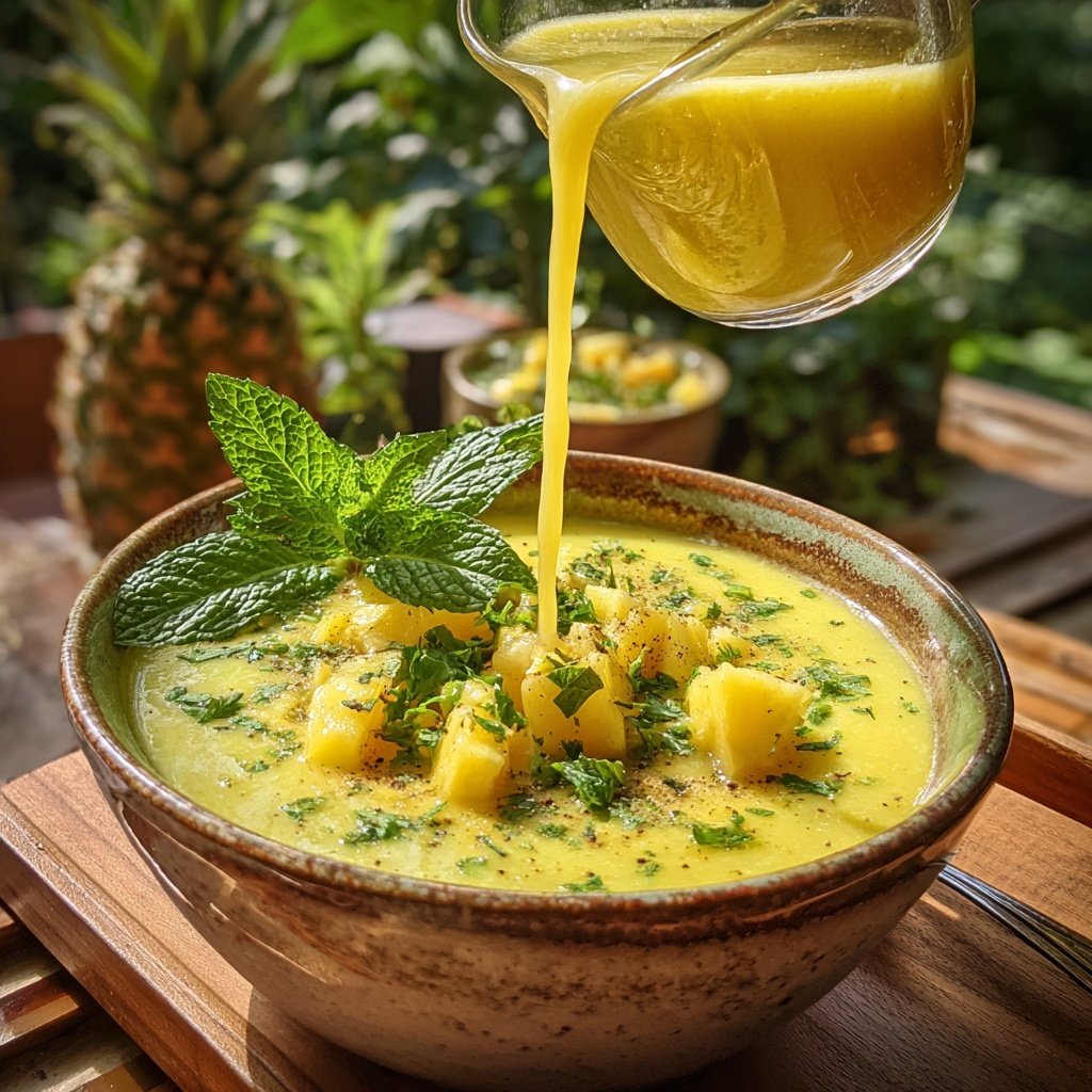 Pineapple Gazpacho with Mint