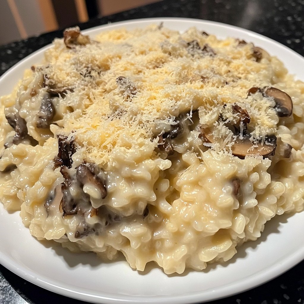 Oven-Baked Risotto with Mushrooms and Parmesan