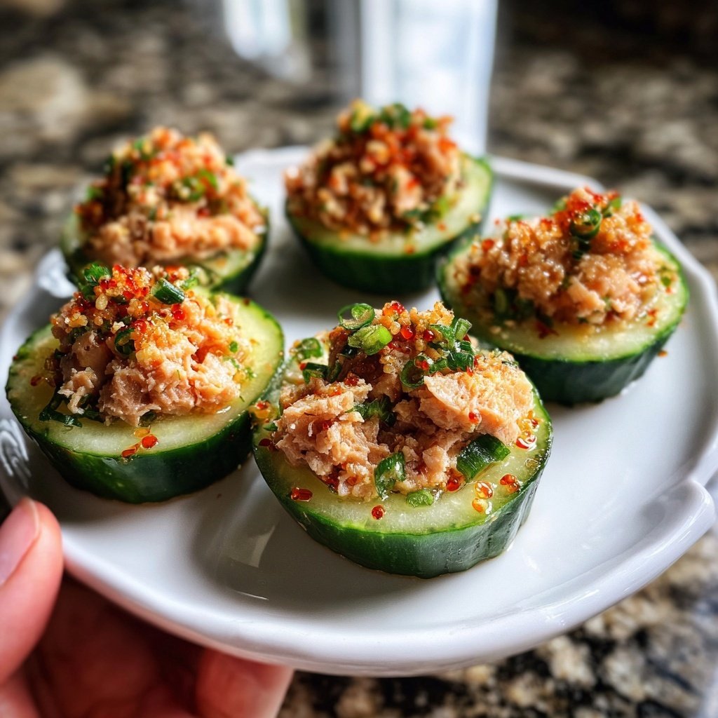 Spicy Tuna Cucumber Cups