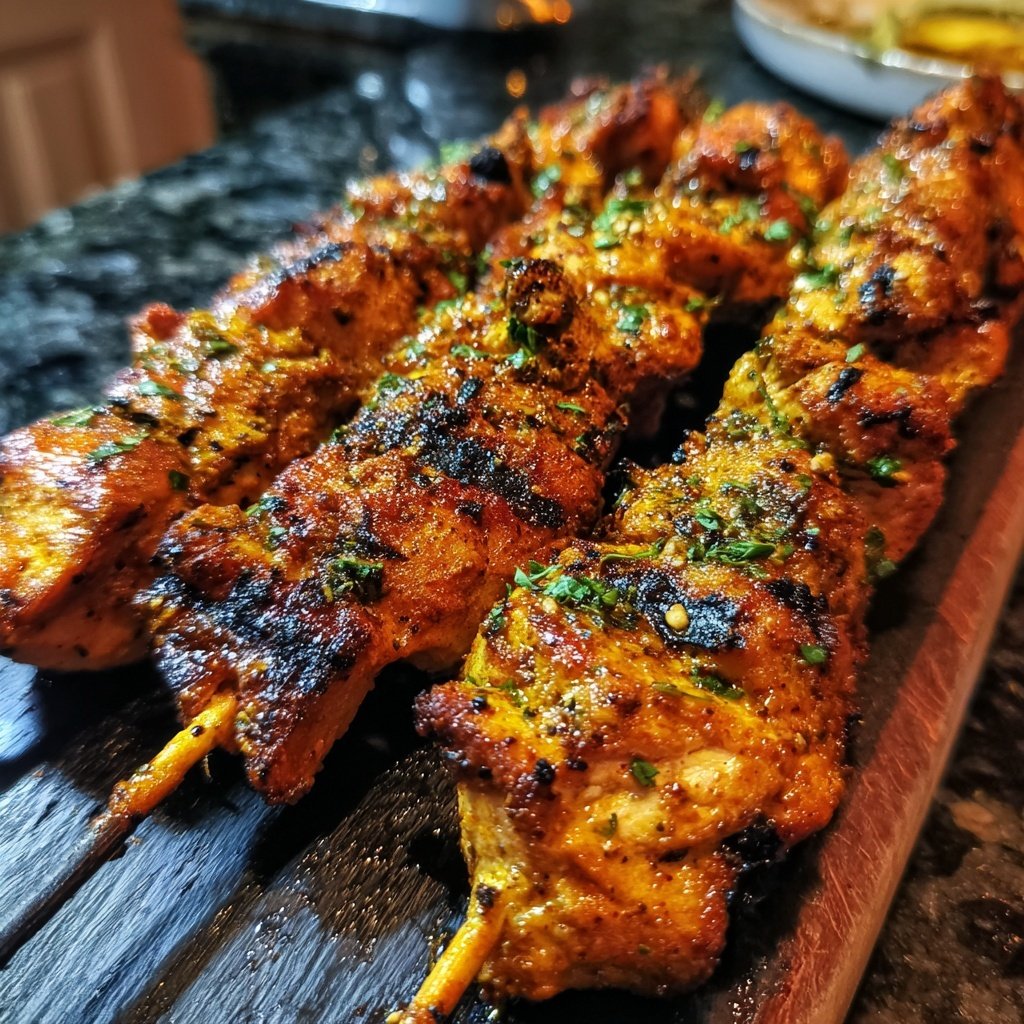 Chicken Kebabs with Marinade Grilled