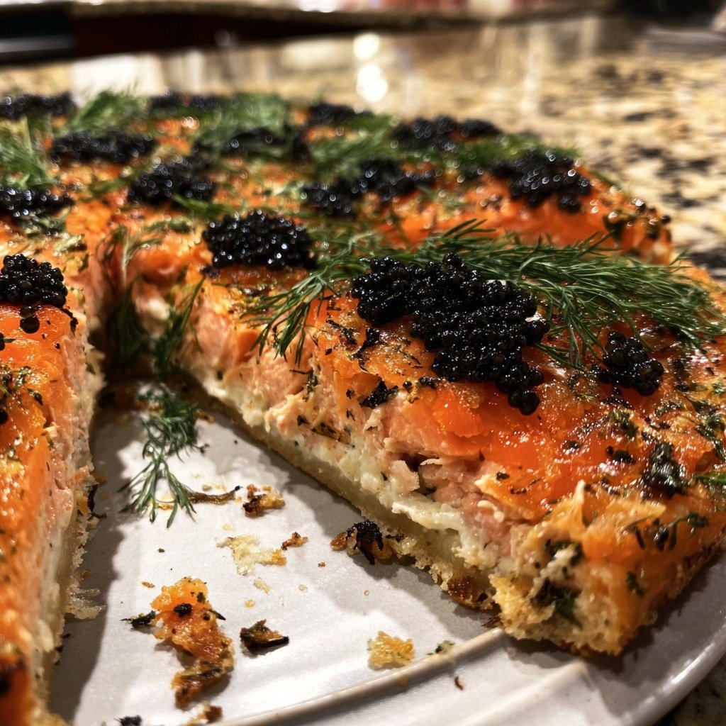 Salmon with Caviar and Dill
