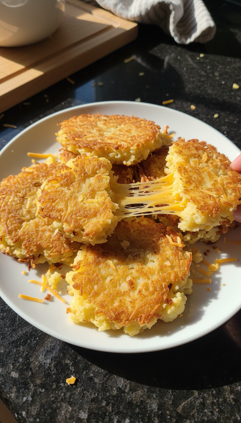 Cheesy Cauliflower Hash Browns