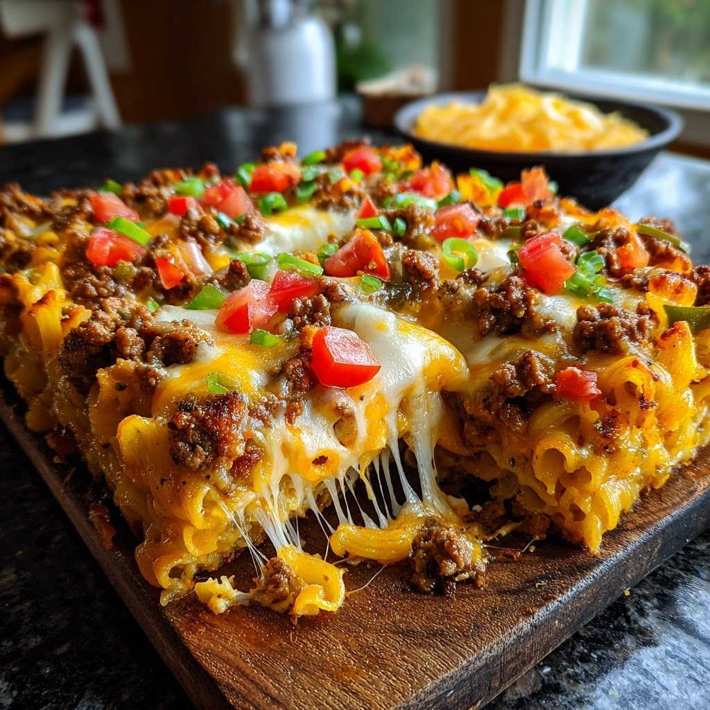 Sizzling Spicy Taco Pasta Squares