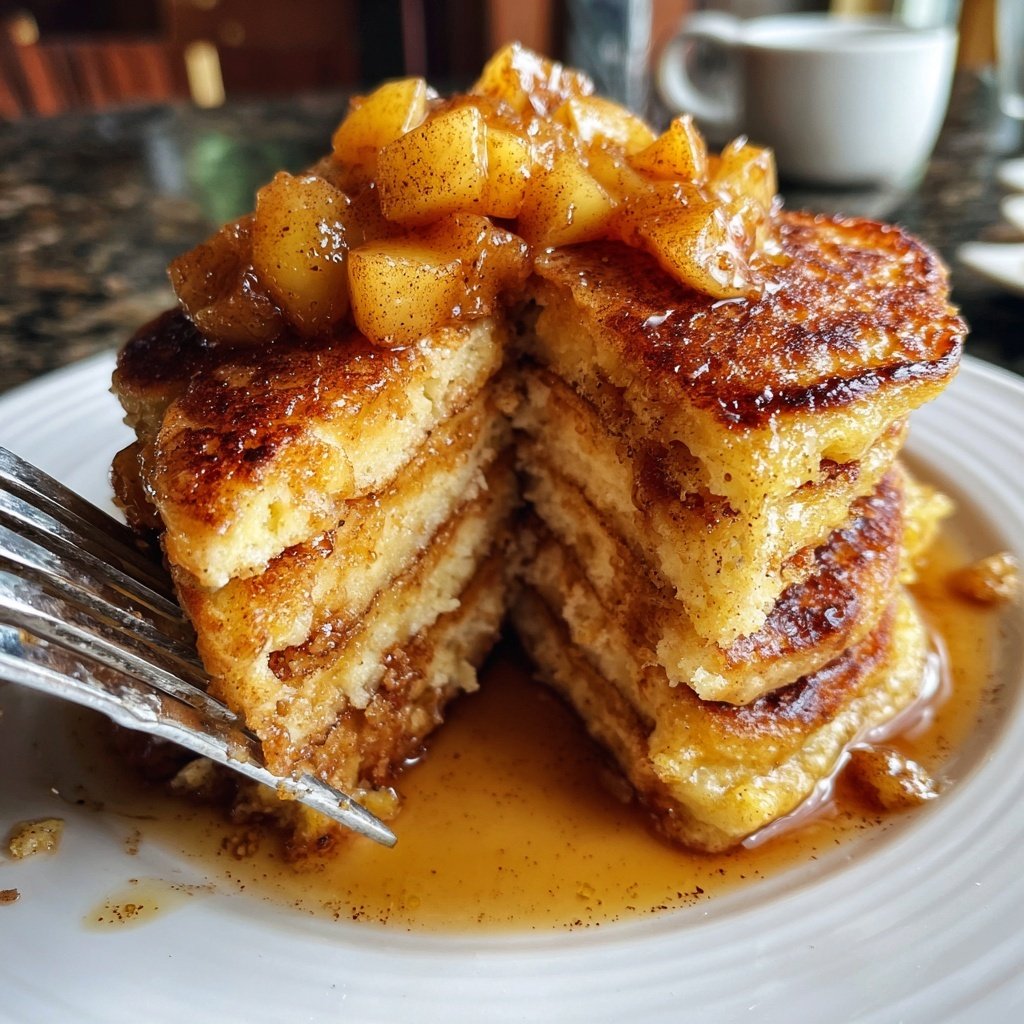 Ricotta Pancakes with Caramelized Apples and Cinnamon​