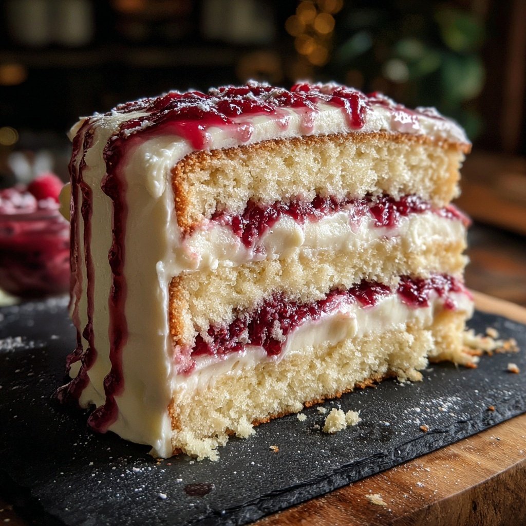 Vanilla Raspberry Layer Cake