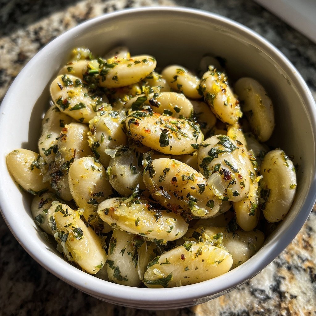 Butter Beans with Garlic Lemon Herbs
