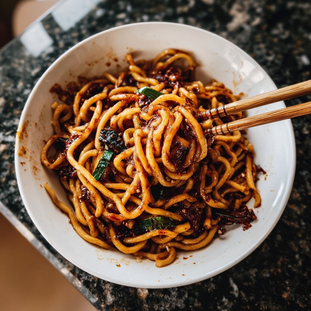 Korean Black Bean Noodles Jjajang