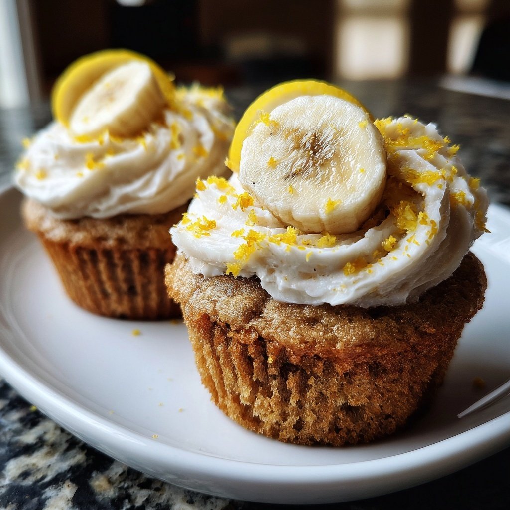 Lemon Zest Banana Cupcakes
