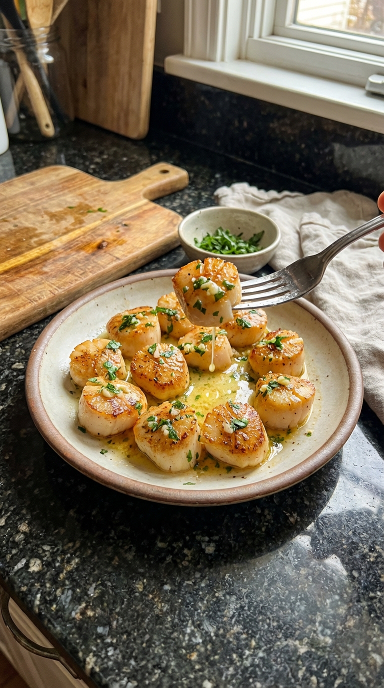 Garlic Herb Butter Scallops