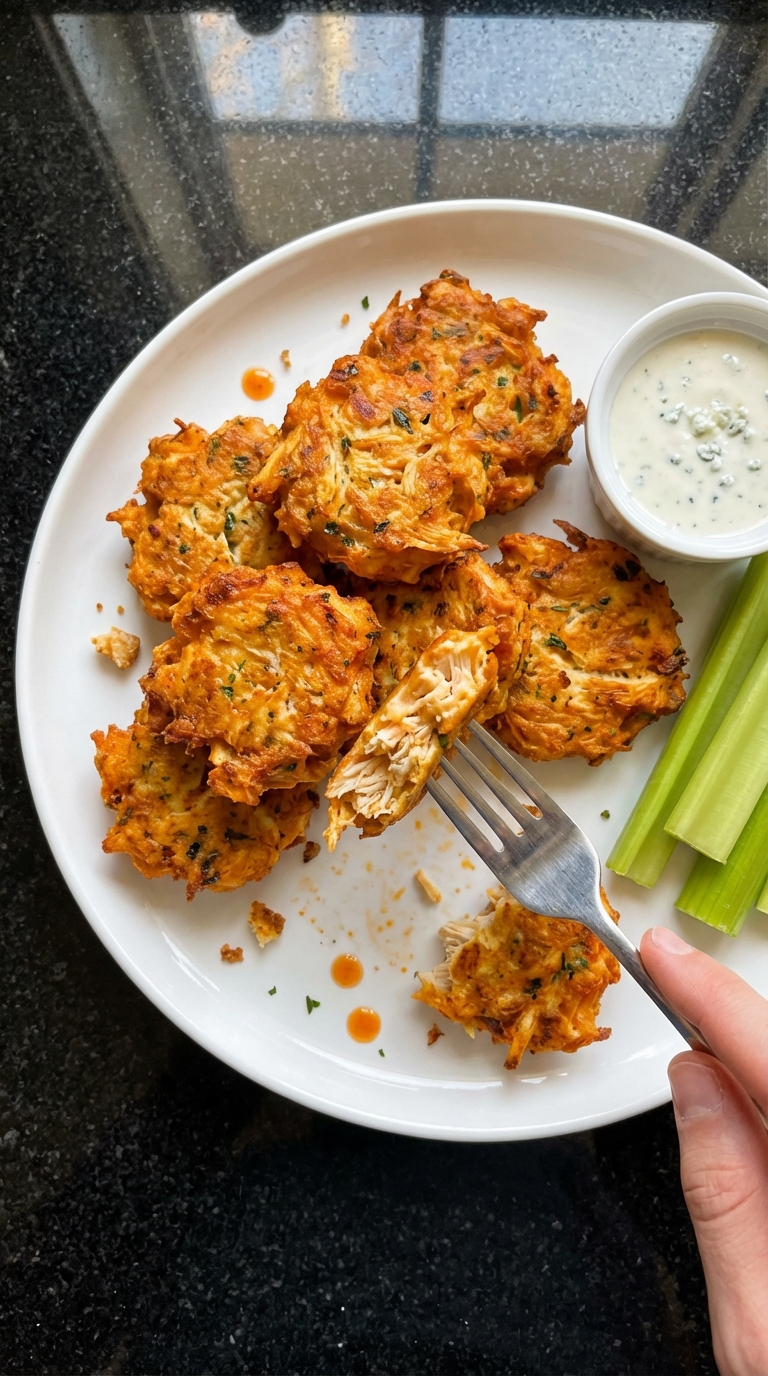 Party-Ready Buffalo Chicken Fritters