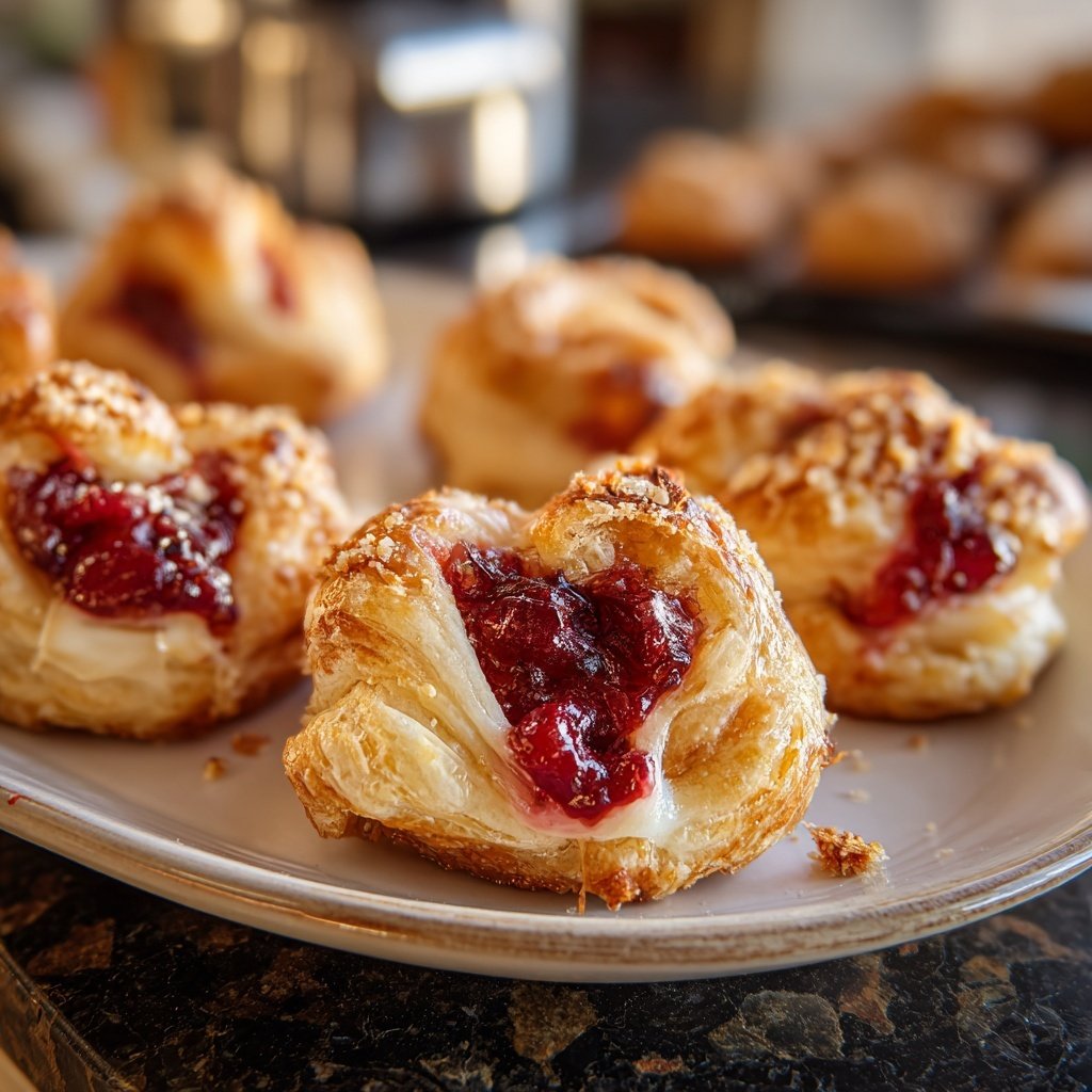 Puff Pastry Brie Bites with Cranberry
